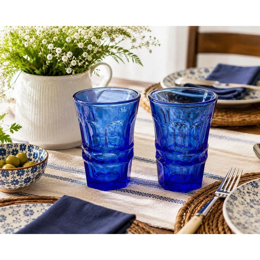 Vintage Cobalt Blue Tumblers | Set of 2 by Fostoria Argus HFM | Henry Ford Museu